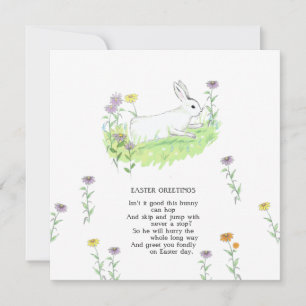 Carte Salutations de Pâques Bunny Vieux Nourriture Ryhme