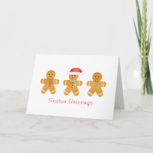 Carte Salutations de saison Gingerbread Hommes
