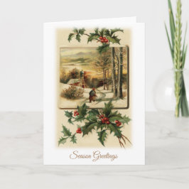 Carte Salutations de saison Vintage
