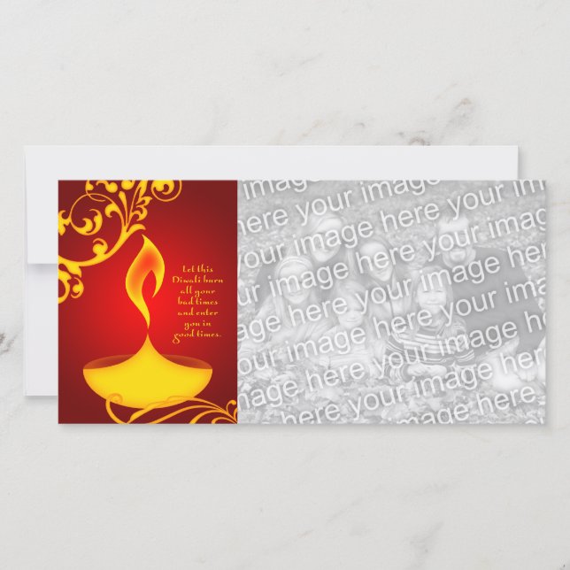 Carte salutations diwali : lumière élégante (Devant)
