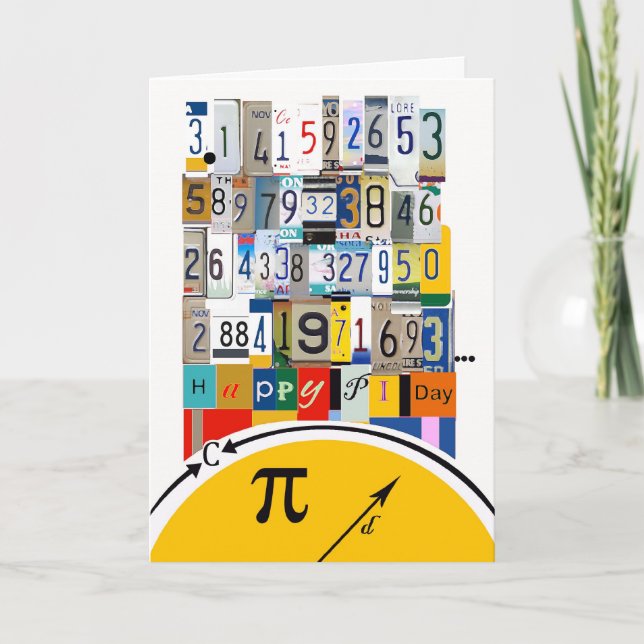 Carte Salutations du jour Pi, nombre de coureurs (Devant)