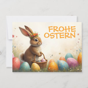 Carte Salutations printanières du lapin de Pâques