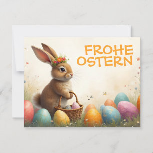 Carte Salutations printanières du lapin de Pâques