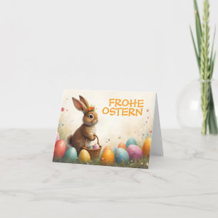 Carte Salutations printanières du lapin de Pâques