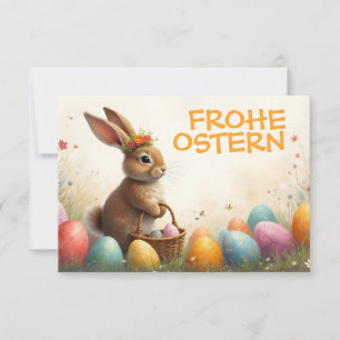 Carte Salutations printanières du lapin de Pâques