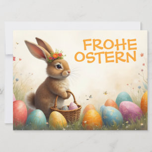Carte Salutations printanières du lapin de Pâques