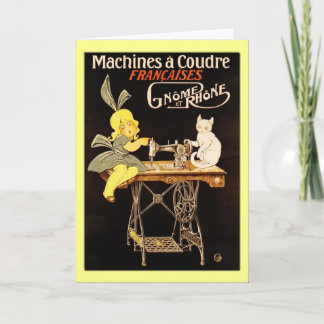 Carte Salutations vintages de la machine à coudre