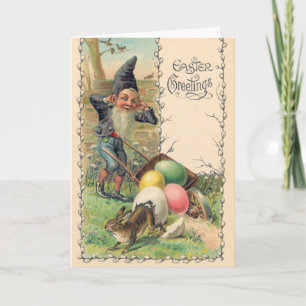 Carte Salutations vintages de Pâques Victoriennes avec G
