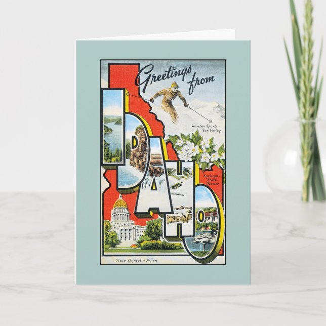 Carte Salutations vintages d'Idaho (Devant)