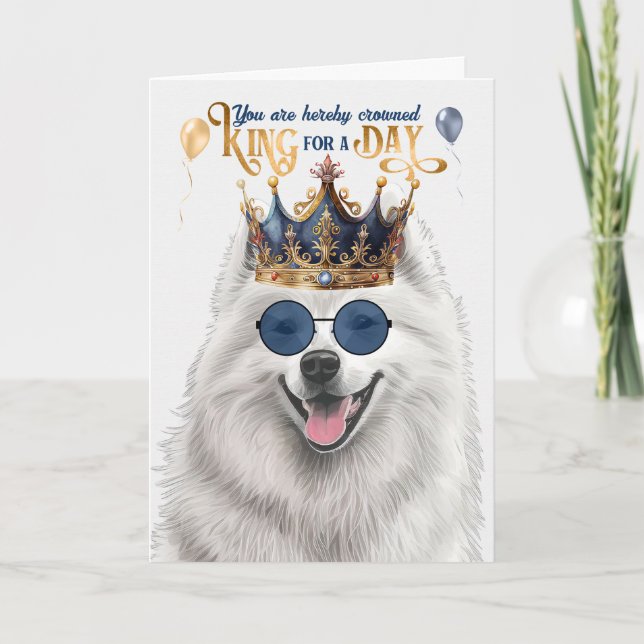 Carte Samoyé chien roi pour une journée d'anniversaire d (Devant)