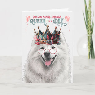 Carte Samoyed Dog Queen pour une journée d'anniversaire 