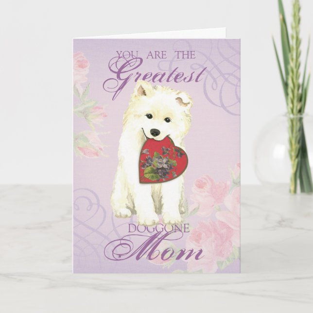 Carte Samoyed Heart Maman (Devant)