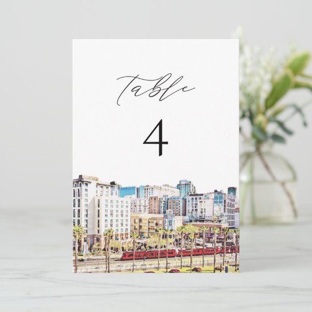 Carte SAN DIEGO California Watercolor (Debout devant)
