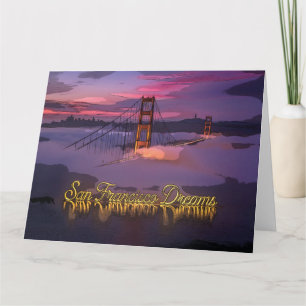 Carte "San Francisco Dreams" Pont du Golden Gate au couc