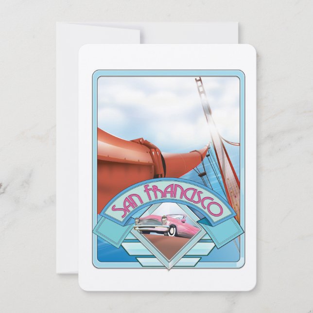 Carte San Francisco, USA, affiche de voyage (Devant)