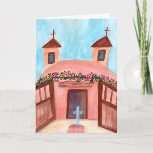 Carte Sanctuario de Chimayo Aquarelle Nouveau-Mexique PE