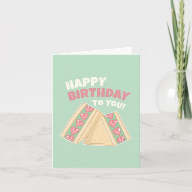 Carte Sandwich à la fraise Matcha Joyeux anniversaire (Devant)