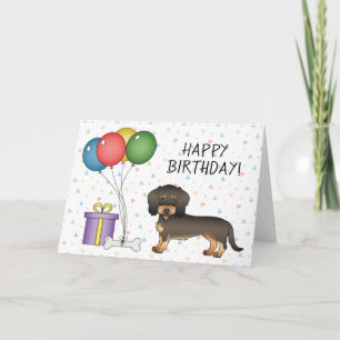 Carte Sanglier à poil dur Dachshund Joyeux Anniversaire