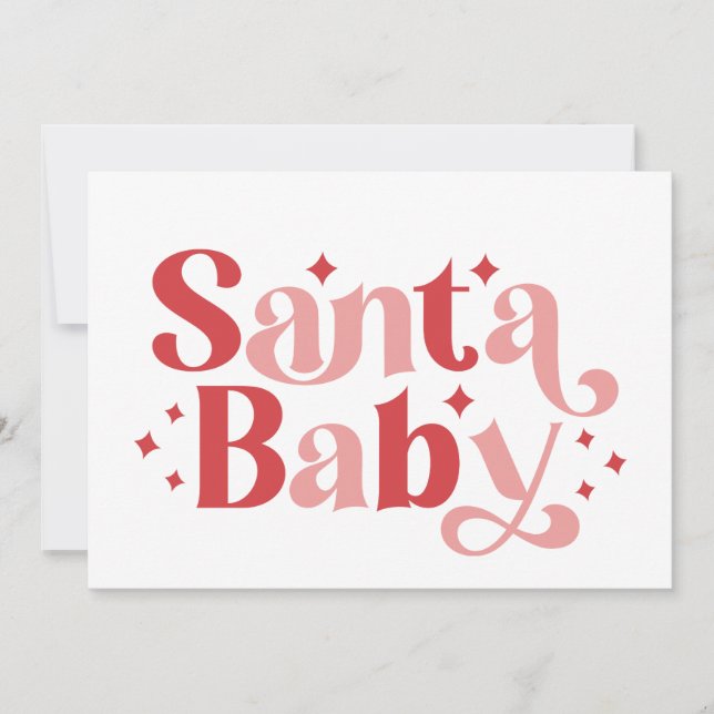 Carte Santa Baby - Typographie de Noël Rétro (Devant)