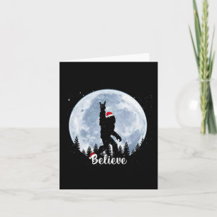 Carte Santa bigfoot Noël rock roll sasquatch croyez