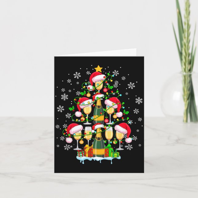 Carte Santa Champagnes As Christmas Tree Matching Drinke (Devant)