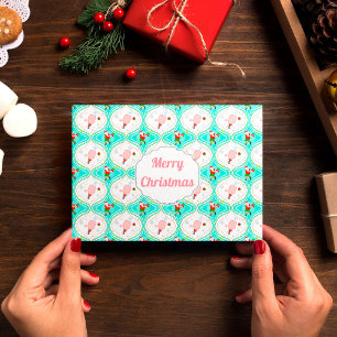 Carte  Santa Christmas Pickleball Ogee Pattern