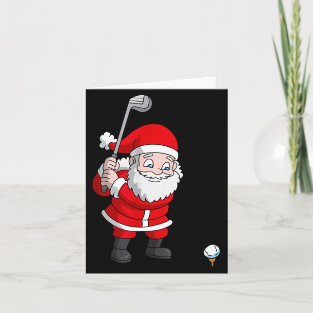 Carte Santa Claus Golf Christmas Golfer Golfing  (Devant)