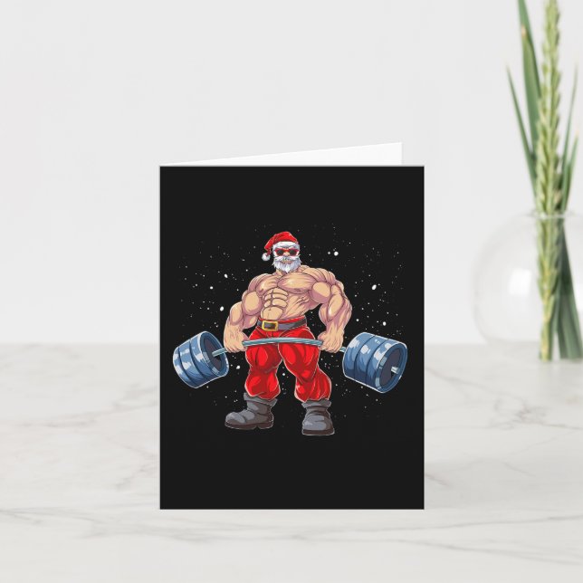 Carte Santa Claus Poids Fitness Fitness Bodybu Noël (Devant)
