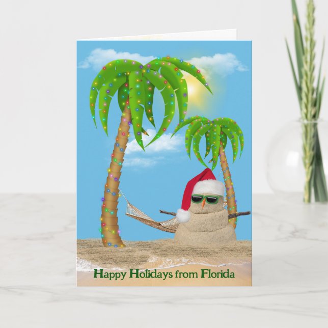 Carte Santa Claus Sandman Avec Palmiers (Devant)