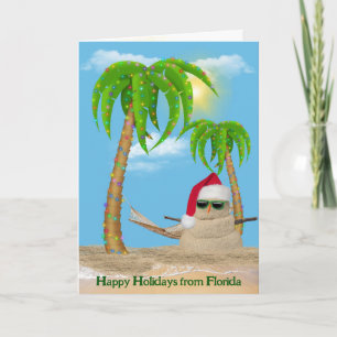 Carte Santa Claus Sandman Avec Palmiers