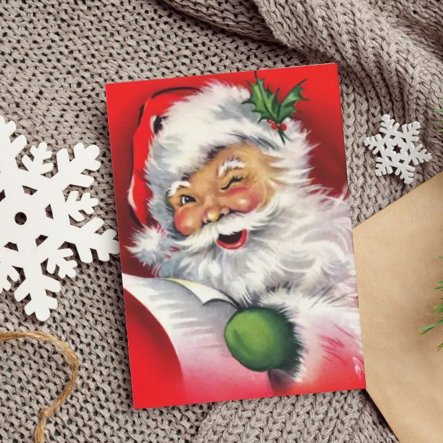 Carte Santa Claus vintage rétro (Créateur téléchargé)