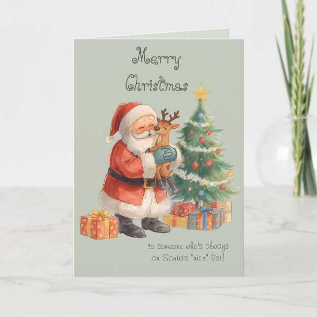 Carte Santa Claus Wishes & whimsical Christmas Card (Devant)