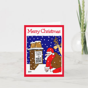 Carte Santa Clause QR Code Design Funny Christmas Card