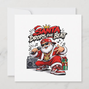 Carte Santa Dépose Le Beat Christmas Hip Hop