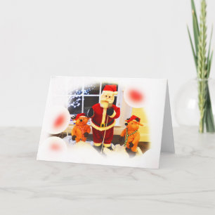 Carte Santa et ours festifs