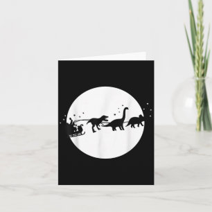 Carte Santa Et Son Traîneau De Dinosaures, T-rexmas, Gar