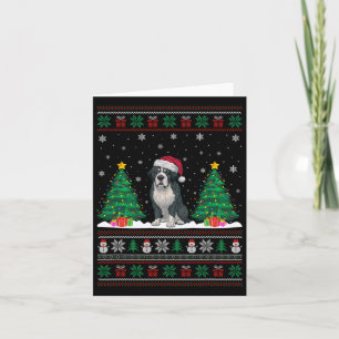 Carte Santa Hat Bernard Chien Noël Lumières Arbre S laid