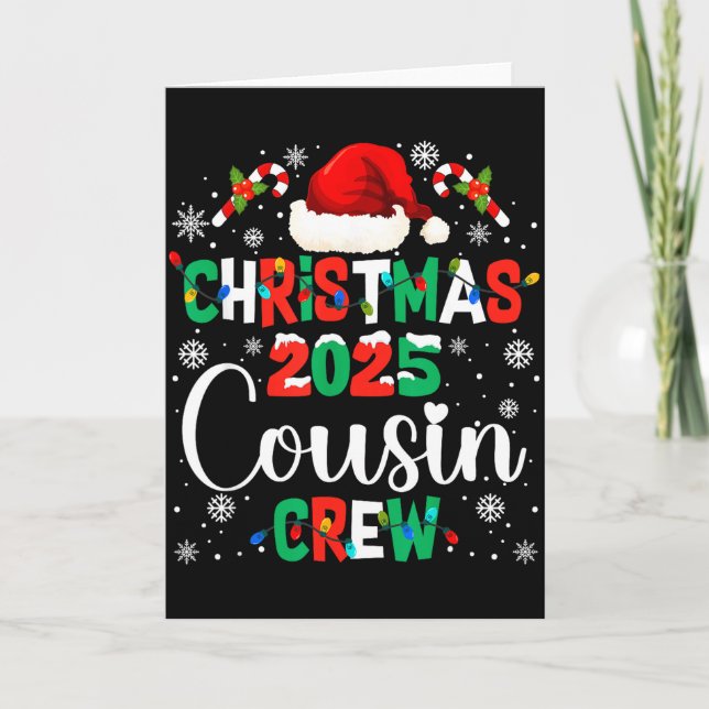 Carte Santa Hat Christmas 2025 Cousin Crew Xmas Matching (Devant)