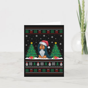 Carte Santa Hat Havanais Chien de Noël Lumières de l'arb