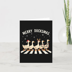 Carte Santa Hat Xmas Canard Amoureux Merry Duckmas Funny