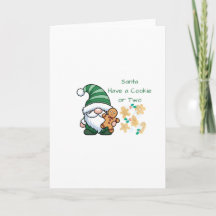 Santa Have a Cookie or Two on a Holiday Card