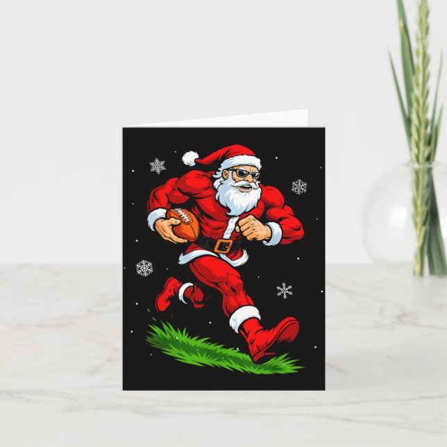 Carte Santa Playing Football Xmas Funny Christmas Footba (Devant)