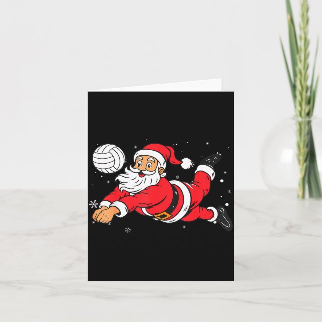Carte Santa Playing Volleyball Christmas Pajama Cool Srt (Devant)