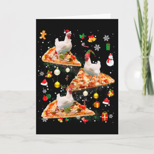 Carte Santa Rennes Elfe Poulet à Vélo Pizza Xmas Galaxie