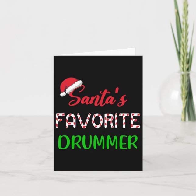 Carte Santas Favori Drummer Cadeau Fun Drum Christmas Pa (Devant)