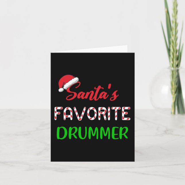 Carte Santas Favori Drummer Cadeau Fun drum Noël Pa (Devant)