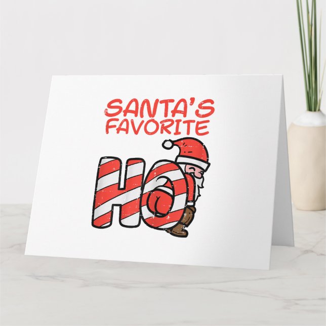 Carte Santas Favori Funny Naughty Noël Adulte Favori Noë (Devant)