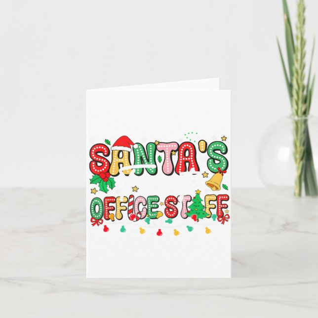 Carte Santa's Favorite Office Staff Christmas Lights San (Devant)