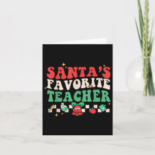 Carte Santas Professeur Favori Retro Noël Super Xma