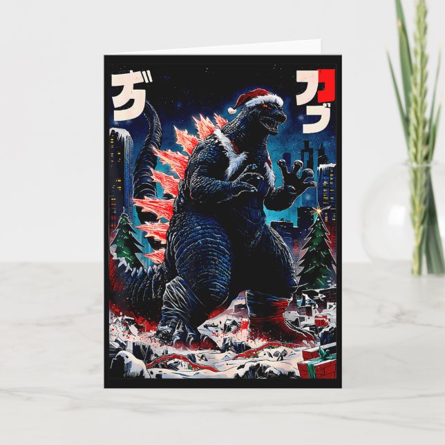 Carte Santazilla Japanese Monster Kaiju Dinosaur Christm (Devant)